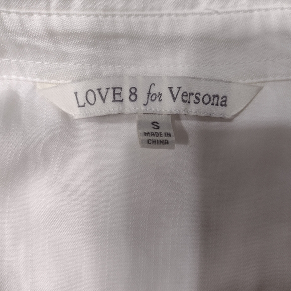 Love 8 for Versona White Button Down High Low Hemline Shirt Size Small - Picture 12 of 12